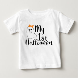 Min första Halloween Cute Flicka Ghost Baby T Shirt