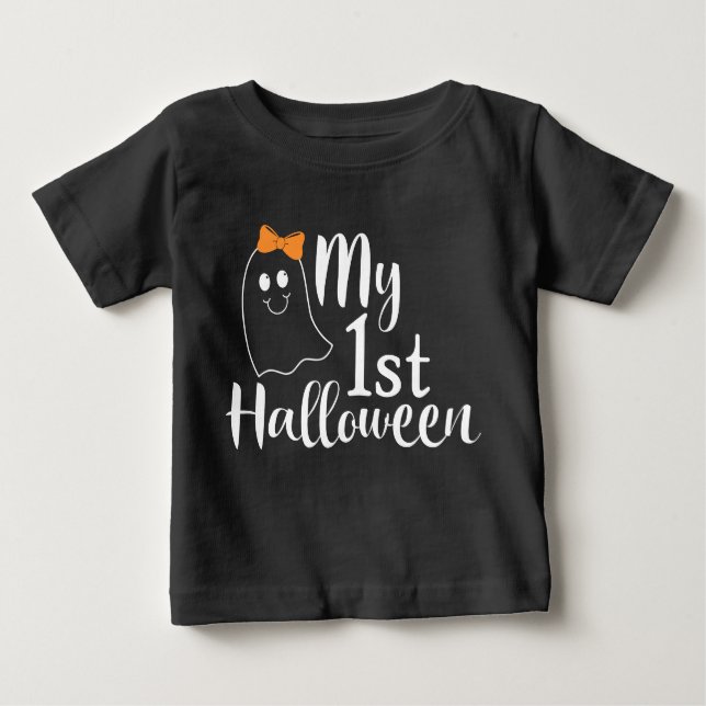 Min första Halloween Cute Flicka Ghost T Shirt (Framsida)