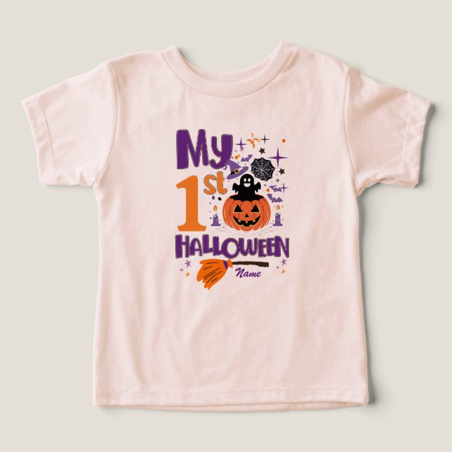 Min första Halloween Cute Pumpkin Funny T Shirt (Design Framsida)