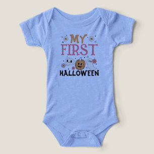 Min första Halloween Cute Pumpkin Ghost Groovy T Shirt