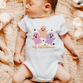 Min första Halloween Cute Spöken Rosa Lila Girl Gi T Shirt