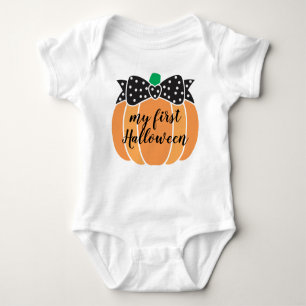 Min första Halloween första lilla Pumpkin PolkaDot T Shirt