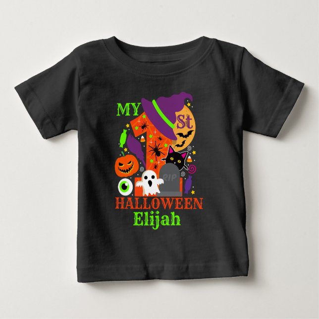 Min första Halloween | HAPPY HALLOWEEN | T Shirt (Framsida)