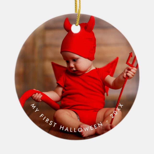Min första Halloween Julgransprydnad Keramik (Framsidan)