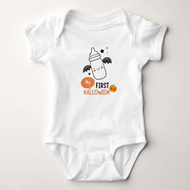 MIN FÖRSTA HALLOWEEN MAMMA med CUTE BABY FLASKA. T Shirt (Framsida)