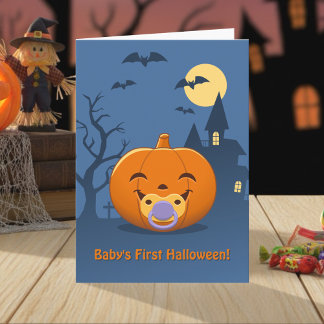 Min första Halloween Nappar Pumpkin Kort