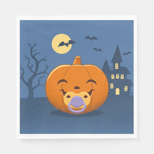 Min första Halloween Nappar Pumpkin Pappersservett (Framsidan)