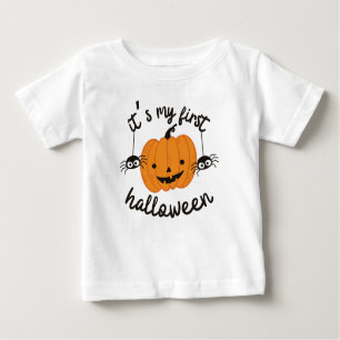 Min första Halloween-Orange Pumpkin Pojke T Shirt