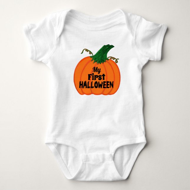 Min första Halloween-Orange Pumpkin T Shirt (Framsida)