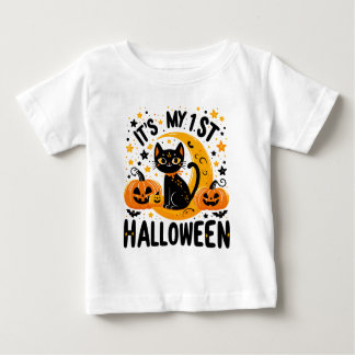 Min första Halloween-pumpkin Black Cat T Shirt