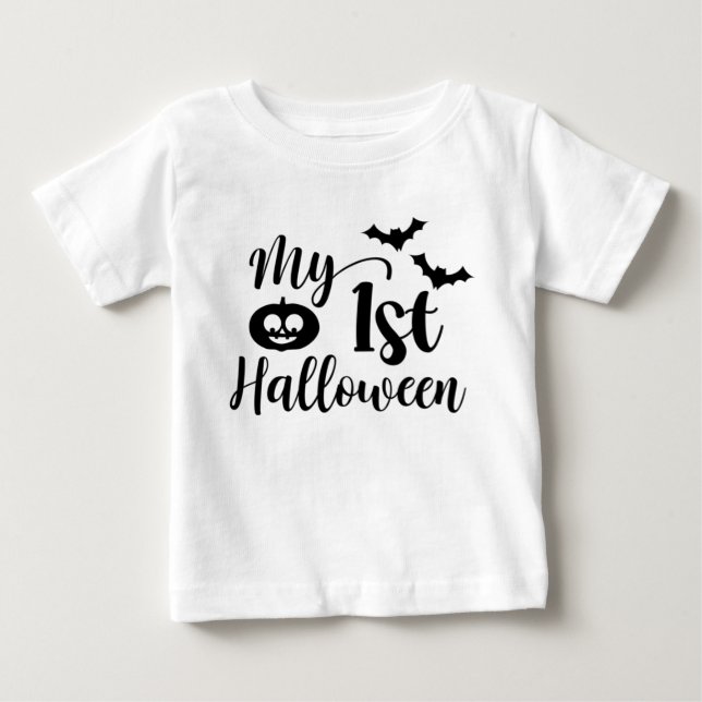 Min första Halloween-Pumpkin och Fladdermöss T Shirt (Framsida)