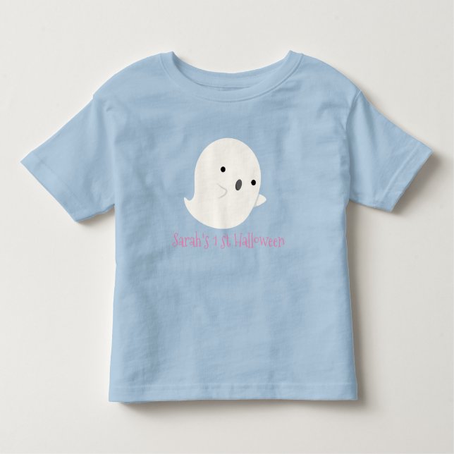 Min första Halloween-Rosa och Blue Ghost-Personlig T Shirt (Framsida)