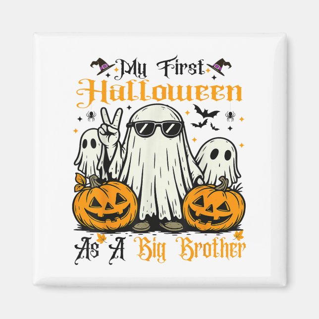Min första Halloween som en storebror Ghost-Pumpki Magnet (Framsidan)