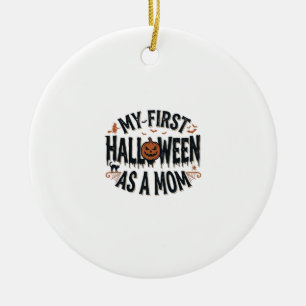 Min första Halloween som mamma Vintage Halloween-d Julgransprydnad Keramik