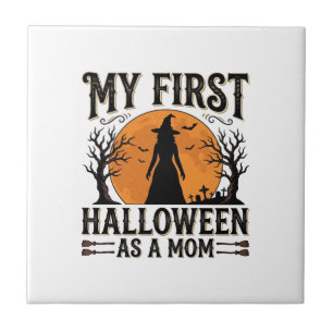 Min första Halloween som mamma Vintage Halloween-d Kakelplatta