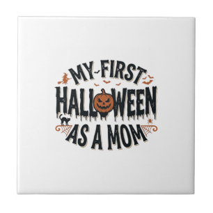 Min första Halloween som mamma Vintage Halloween-d Kakelplatta