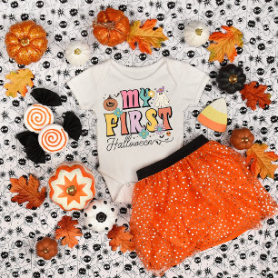 Min Första Halloween Söt Pumpa Spöke Groovy T Shirt