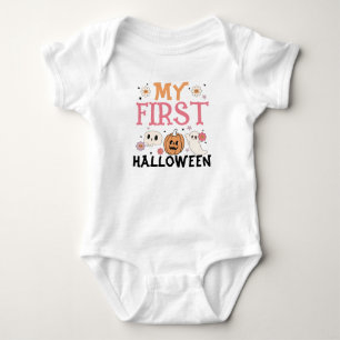 Min första Halloween söta pumpa spöke groovy T Shirt