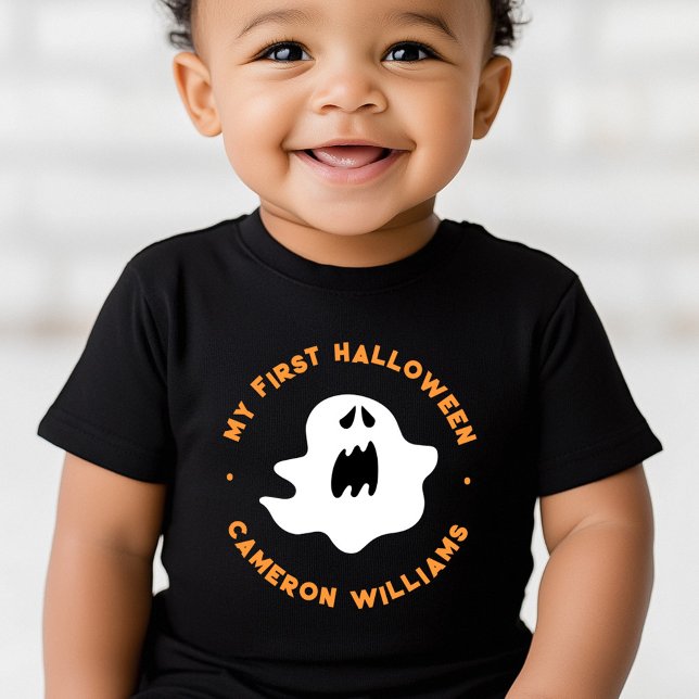 Min första Halloween-söta tecknad-spöke T Shirt (My first Halloween cute spooky cartoon ghost Baby T-Shirt)