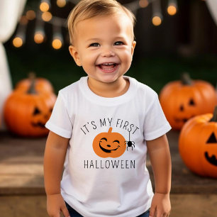 Min första Halloween Spindel Pumpa Baby Pojke T Shirt