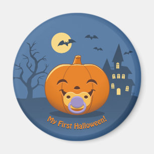 Min första Halloween-sugpropp-pumpa Magnet