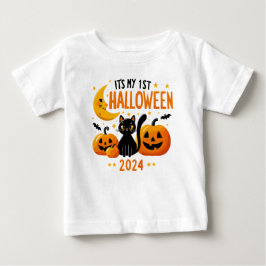 Min första Halloween Svart Katt Pumpa  T Shirt