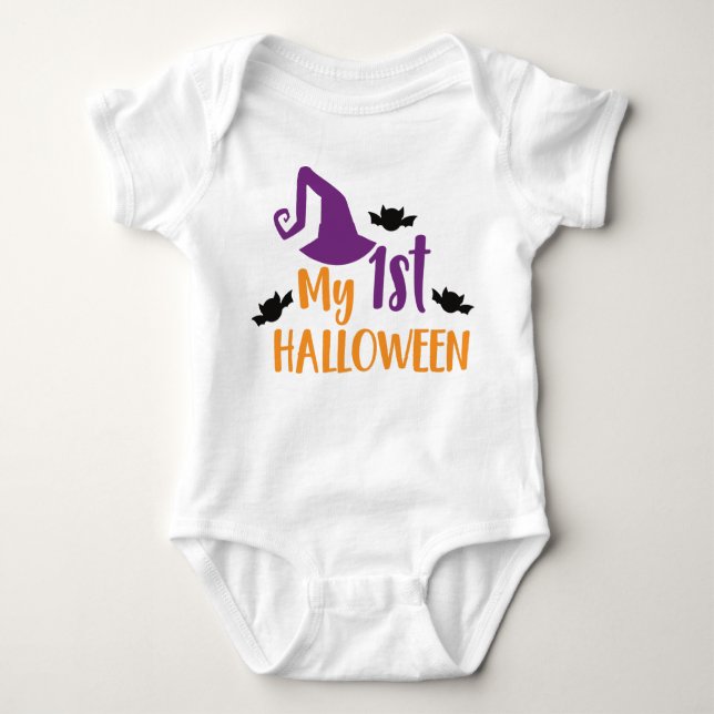 Min första Halloween, Witch Hat, Poety Hat, Fladde T Shirt (Framsida)