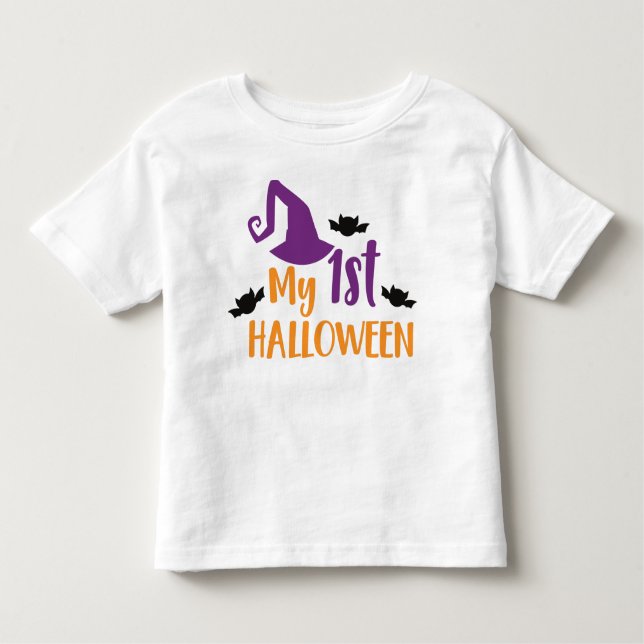 Min första Halloween, Witch Hat, Poety Hat, Fladde T Shirt (Framsida)