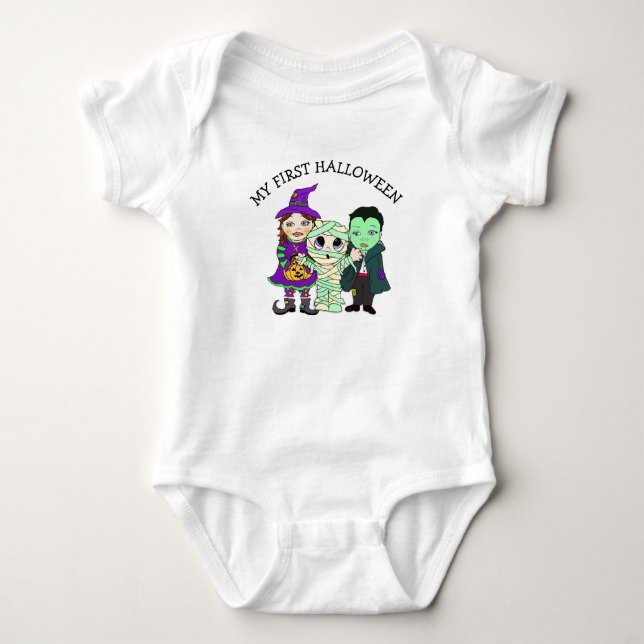 Min första Halloween Witch, Mummy och Vampire T Shirt (Framsida)