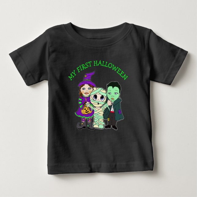 Min första Halloween Witch, Mummy och Vampire T Shirt (Framsida)
