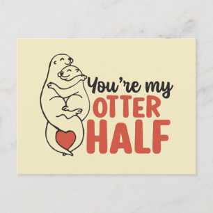 Min första halvan av Kärlek Pun Funny Valentindag Vykort