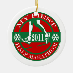 Min första halvlekmaraton - 2011 julgransprydnad keramik