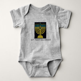 Min första Hanukkah Pop Art Menorah T Shirt