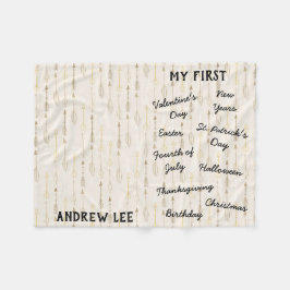 "Min första" Helgdag Milestone Baby Blanket Fleecefilt