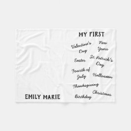 "Min första" Helgdag Milestone Baby Blanket Fleecefilt
