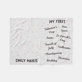 "Min första" Helgdag Milestone Baby Blanket Fleecefilt