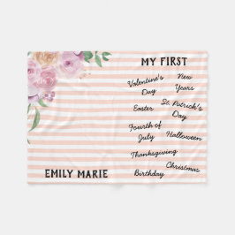 "Min första" Helgdag Milestone Baby Blanket Fleecefilt
