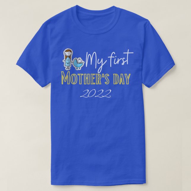 Min första Helgdag Mors dag 2022 Lycklig Mamma Bab T Shirt (Design framsida)