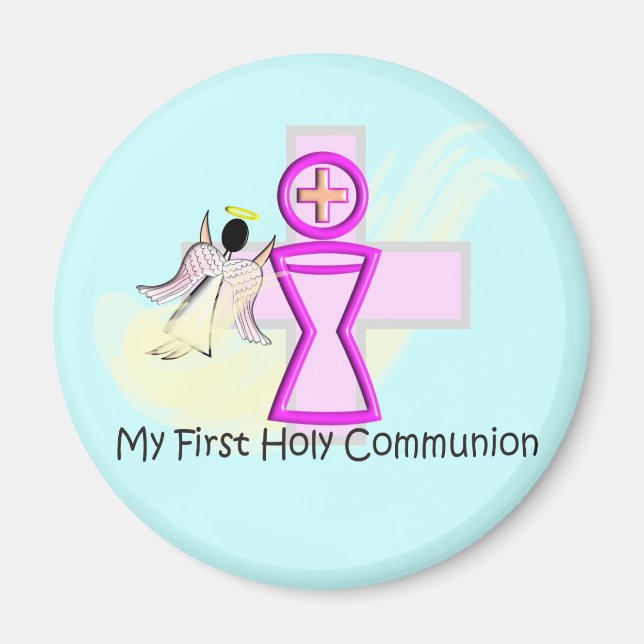 Min första Heliga Communion Chalice och Angel Magnet (Framsidan)