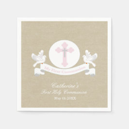 Min första Heliga Communion Girl's Personlig Napki Pappersservett