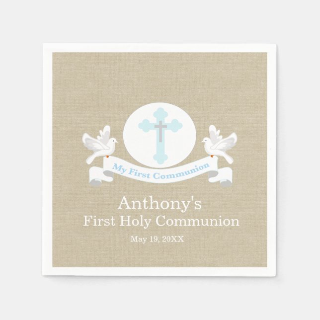Min första Heliga Communion-Personlig Napkin Pappersservett (Framsidan)