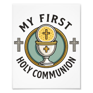 Min första Heliga-förening Eucharist, första krist Fototryck