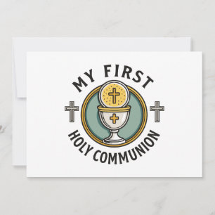 Min första Heliga-förening Eucharist, första krist Inbjudningar