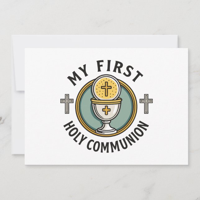 Min första Heliga-förening Eucharist, första krist Inbjudningar (Framsida)