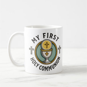 Min första Heliga-förening Eucharist, första krist Kaffemugg