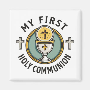 Min första Heliga-förening Eucharist, första krist Magnet