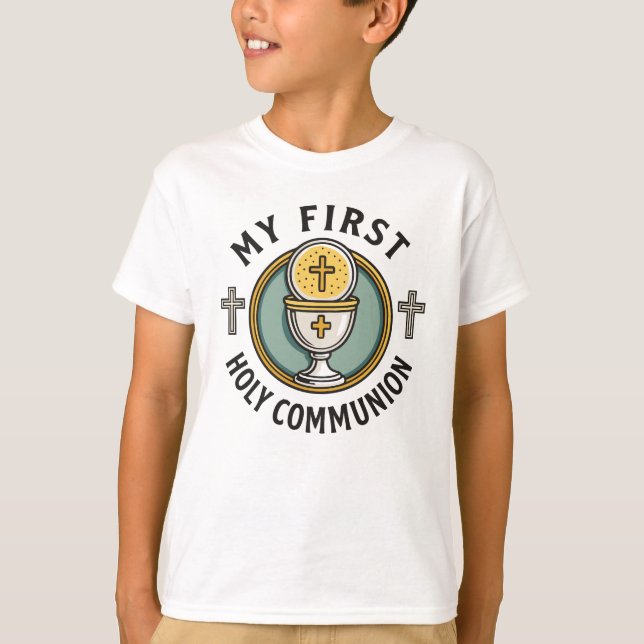 Min första Heliga-förening Eucharist, första krist T Shirt (Framsida)