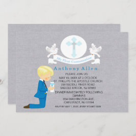 Min första Heliga-inbjudan till kommunison Kneelin Inbjudningar