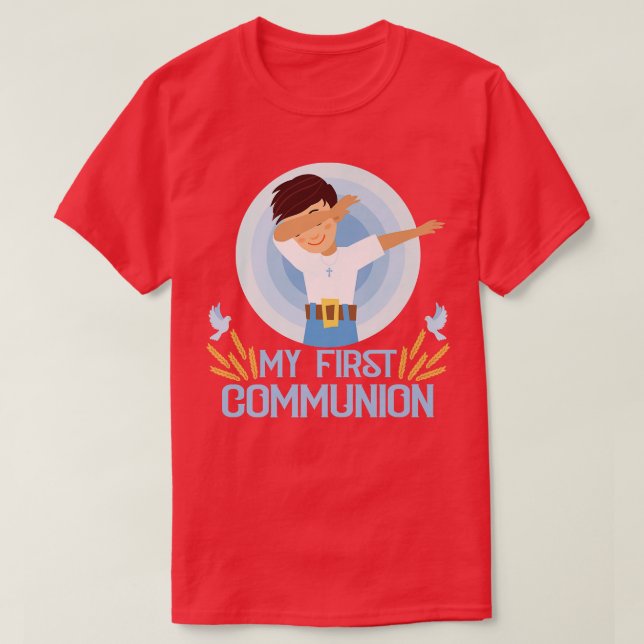 Min första Heliga kommunision Dabbing Boy T Shirt (Design framsida)