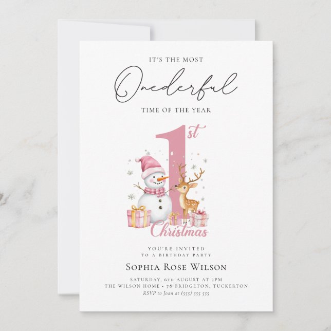 Min första jul 1:a födelsedag inbjudningar (Framsida)
